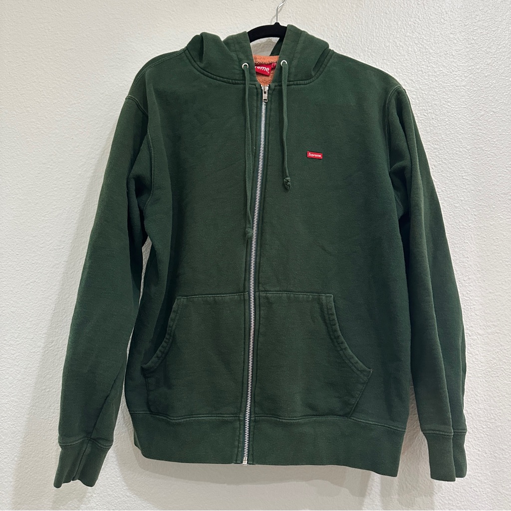 Supreme Dark Green/Orange Sweatshirt With Red Logo Size Medium